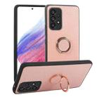 For Samsung Galaxy A53 5G Litchi Texture Magnetic Phone Case with Ring Holder(Pink) - 1
