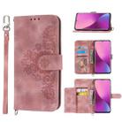 For Xiaomi 12 Lite Skin-feel Flowers Embossed Wallet Leather Phone Case(Pink) - 1