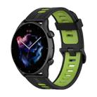 For  Amazfit GTR 4 Stripe Two-color Silicone Watch Band(Black Lime Green) - 1