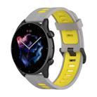 For  Amazfit GTR 4 Stripe Two-color Silicone Watch Band(Grey Yellow) - 1