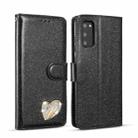 For Samsung Galaxy S20 Glitter Powder Love Leather Phone Case(Black) - 1