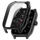 For Amazfit GTS 4 PC + Tempered Glass Integrated Protective Watch Case(Black) - 1