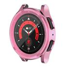 For Samsung Galaxy Watch5 Pro 45mm Full Coverage TPU Electroplating Watch Case(Pink) - 1