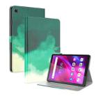 For Lenovo Tab M7 3rd Gen Watercolor Pattern Flip Leather Tablet Case(Cyan Green) - 1