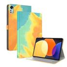 For Xiaomi Pad 5 Pro 12.4 Watercolor Pattern Flip Leather Tablet Case(Autumn Leaves) - 1