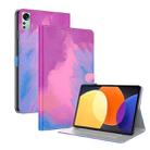 For Xiaomi Pad 5 Pro 12.4 Watercolor Pattern Flip Leather Tablet Case(Purple Red) - 1