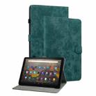 For Amazon Kindle Fire 7 2022 Tiger Pattern Flip Leather Tablet Case(Dark Green) - 1