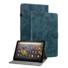 For Amazon Kindle Fire 7 2022 Tiger Pattern Flip Leather Tablet Case(Dark Blue) - 1