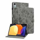 For Xiaomi Pad 5 Pro 12.4 Tiger Pattern Flip Leather Tablet Case(Grey) - 1