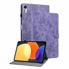 For Xiaomi Pad 5 Pro 12.4 Tiger Pattern Flip Leather Tablet Case(Purple) - 1