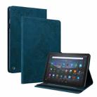 For Amazon Kindle Fire 7 2022 Butterfly Flower Embossed Leather Tablet Case(Blue) - 1