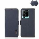 For vivo S15 Pro KHAZNEH Side-Magnetic Litchi Genuine Leather RFID Phone Case(Blue) - 1