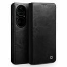 For Huawei P50 QIALINO Genuine Leather Phone Case(Black) - 1