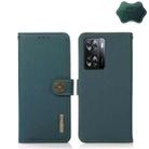 For OPPO A77 4G JP Version/A57 4G KHAZNEH Custer Genuine Leather RFID Phone Case(Green) - 1