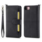 For iPhone 6 / 7 / 8 Multifunctional Detachable Magnetic Horizontal Flip Leather Case with Card Slots & Holder & Wallet & Photo Frame(Black) - 1