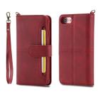 For iPhone 6 / 7 / 8 Multifunctional Detachable Magnetic Horizontal Flip Leather Case with Card Slots & Holder & Wallet & Photo Frame(Red) - 1