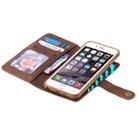 For iPhone 6 / 7 / 8 Multifunctional Detachable Magnetic Horizontal Flip Leather Case with Card Slots & Holder & Wallet & Photo Frame(Coffee) - 7