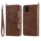 For iPhone 11 Multifunctional Detachable Magnetic Horizontal Flip Leather Case with Card Slots & Holder & Wallet & Photo Frame(Coffee) - 1