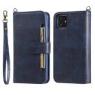 For iPhone 11 Multifunctional Detachable Magnetic Horizontal Flip Leather Case with Card Slots & Holder & Wallet & Photo Frame(Blue) - 1