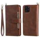 For iPhone 11 Pro Max Multifunctional Detachable Magnetic Horizontal Flip Leather Case with Card Slots & Holder & Wallet & Photo Frame(Coffee) - 1