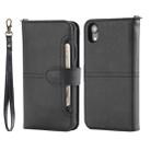 For iPhone XR Multifunctional Detachable Magnetic Horizontal Flip Leather Case with Card Slots & Holder & Wallet & Photo Frame(Black) - 1