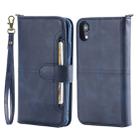 For iPhone XR Multifunctional Detachable Magnetic Horizontal Flip Leather Case with Card Slots & Holder & Wallet & Photo Frame(Blue) - 1