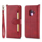 For Galaxy S9 Multifunctional Detachable Magnetic Horizontal Flip Leather Case with Card Slots & Holder & Wallet & Photo Frame(Red) - 1