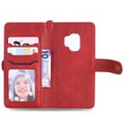 For Galaxy S9 Multifunctional Detachable Magnetic Horizontal Flip Leather Case with Card Slots & Holder & Wallet & Photo Frame(Red) - 5