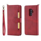 For Galaxy S9+ Multifunctional Detachable Magnetic Horizontal Flip Leather Case with Card Slots & Holder & Wallet & Photo Frame(Red) - 1