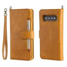 For Galaxy S10 Multifunctional Detachable Magnetic Horizontal Flip Leather Case with Card Slots & Holder & Wallet & Photo Frame(Brown) - 1