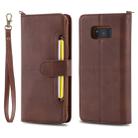 For Galaxy S8 Multifunctional Detachable Magnetic Horizontal Flip Leather Case with Card Slots & Holder & Wallet & Photo Frame(Coffee) - 1