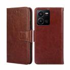 For vivo Y35 4G / Y22 / Y22s Crystal Texture Leather Phone Case(Brown) - 1