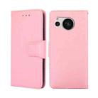 For Sharp Aquos Sense7 Crystal Texture Leather Phone Case(Pink) - 1