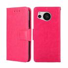 For Sharp Aquos Sense7 Crystal Texture Leather Phone Case(Rose Red) - 1