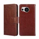 For Sharp Aquos Sense7 Crystal Texture Leather Phone Case(Brown) - 1