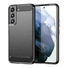 For Samsung Galaxy S23 5G Brushed Texture Carbon Fiber TPU Phone Case(Black) - 1