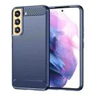 For Samsung Galaxy S23 5G Brushed Texture Carbon Fiber TPU Phone Case(Blue) - 1