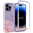 For iPhone 14 Pro Max Varnishing Water Stick TPU + Hard Plastic Phone Case(10027 Marble) - 1