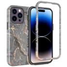 For iPhone 14 Pro Max Varnishing Water Stick TPU + Hard Plastic Phone Case(10028 Marble) - 1