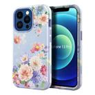 For iPhone 13 Pro Varnishing Water Stick TPU + Hard Plastic Phone Case(10046 Flower) - 1