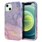 For iPhone 13 Varnishing Water Stick TPU + Hard Plastic Phone Case(10027 Marble) - 1