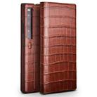 For Huawei Mate XS 2 QIALINO Crocodile Pattern Genuine Leather Phone Case(Brown) - 1