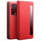 For Huawei Mate X2 QIALINO Genuine Leather Side Window View Smart Phone Case(Red) - 1