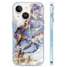 For iPhone 14 Plus Coloured Glaze Marble Phone Case(Purple Grey) - 1