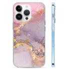 For iPhone 14 Pro Coloured Glaze Marble Phone Case(Pink Grey) - 1