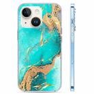 For iPhone 13 Coloured Glaze Marble Phone Case(Green Gilt) - 1