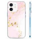For iPhone 12 Coloured Glaze Marble Phone Case(Pink White) - 1