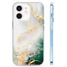 For iPhone 12 Coloured Glaze Marble Phone Case(Grey Green) - 1
