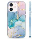 For iPhone 12 Coloured Glaze Marble Phone Case(Purple Blue) - 1