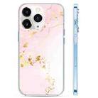 For iPhone 11 Pro Coloured Glaze Marble Phone Case(Pink White) - 1